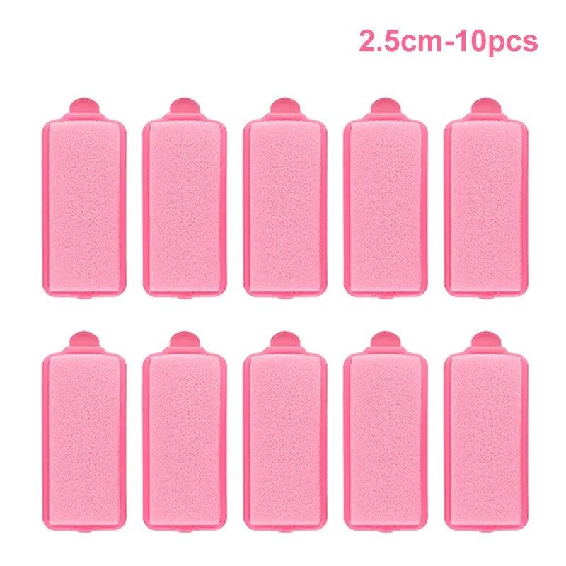 10Pcs Sponge, Foam Hair Roller Sleeping Hair Curlers Flexible Hair Styling Curlers Sponge (2.5Cm-Pink)