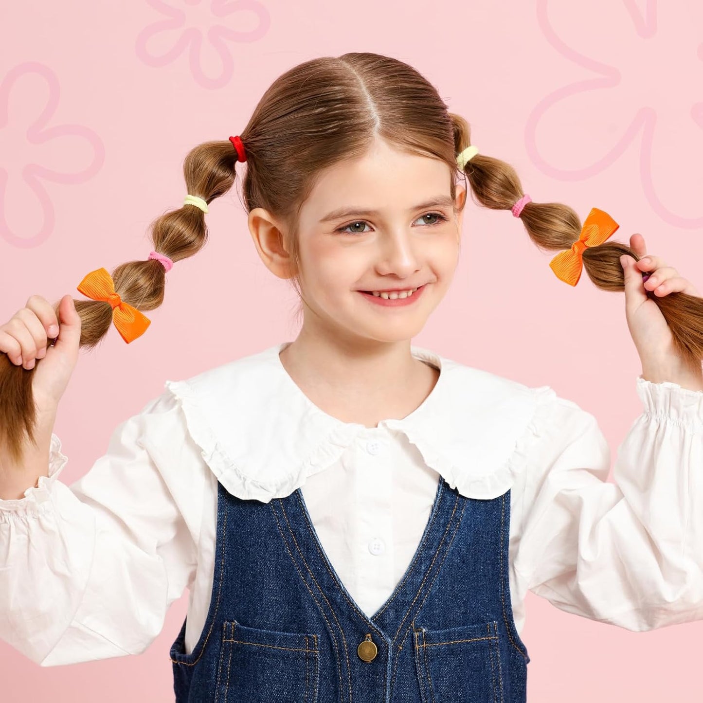 Hair Accessories Set: 300 Elastic Rubber Bands, 150 Small Hair Ties for Toddlers and teens, 100 Bands for Thin Hair, 20 Baby Hair Bows