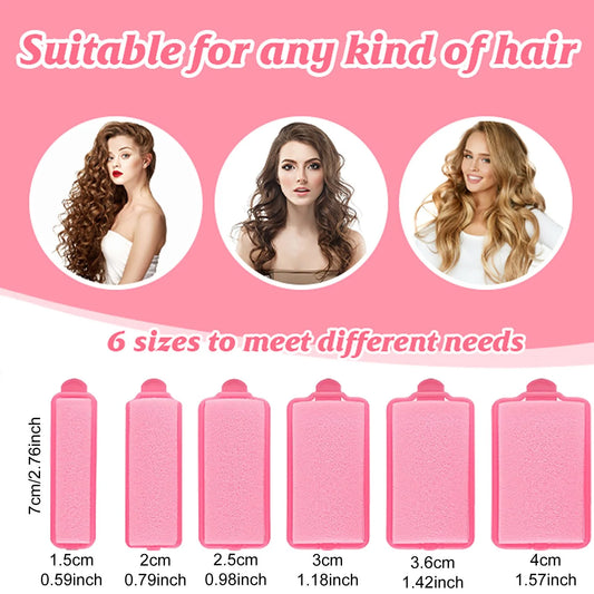 10Pcs Sponge, Foam Hair Roller Sleeping Hair Curlers Flexible Hair Styling Curlers Sponge (2.5Cm-Pink)