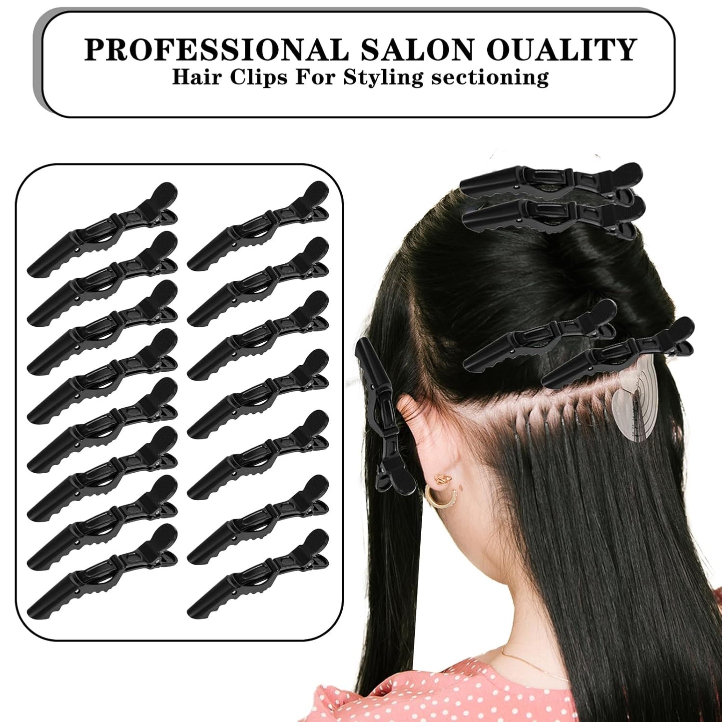 15Pcs Alligator Hair Clip for Styling Sectioning hair Cut for Thick Hair Professional Hair Salon Quality