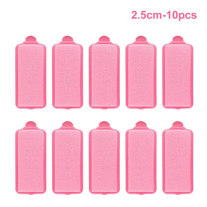 10Pcs Sponge, Foam Hair Roller Sleeping Hair Curlers Flexible Hair Styling Curlers Sponge (2.5Cm-Pink)