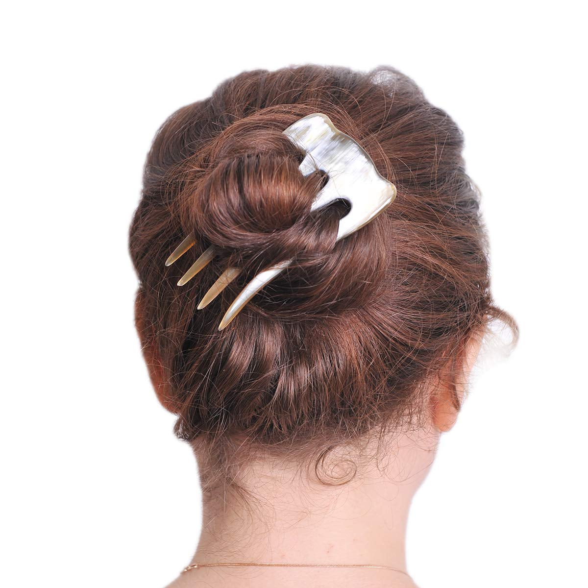 Buffalo Horn Hair Comb 4 Prongs Fork Hair Pin Hair 