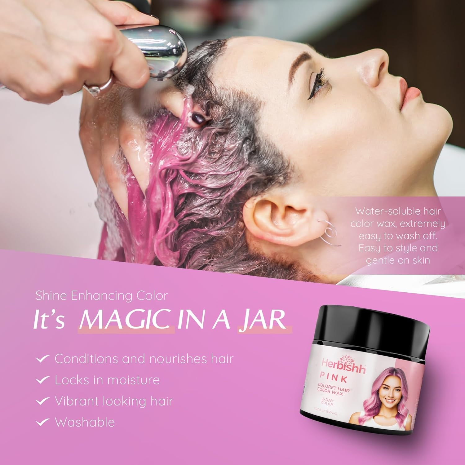 Temporary Hair Color Wax 150G (Pink)