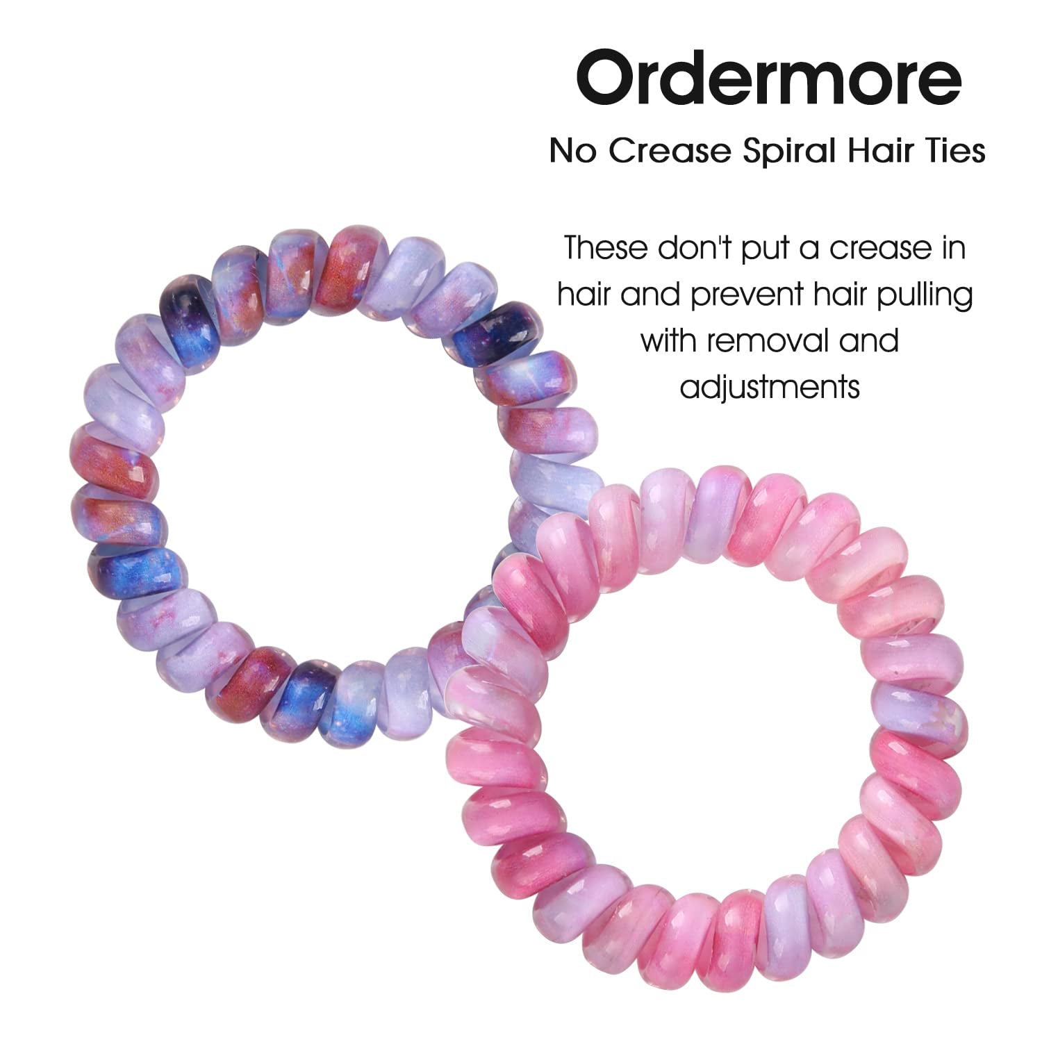 Spiral Hair Ties Phone Cord Hair Ties, Ponytail No Crease, Headband - 20 Pcs,Sky Camouflage Colors