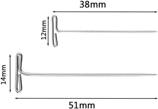 150 Pcs T Pins, Sewing Pins for Blocking Knitting, Modelling, Wig Making and Crafts, Straight Pins T-Pins Stainless Steel Nickel Plated with Storage Box (1.5 Inch，2 Inch)