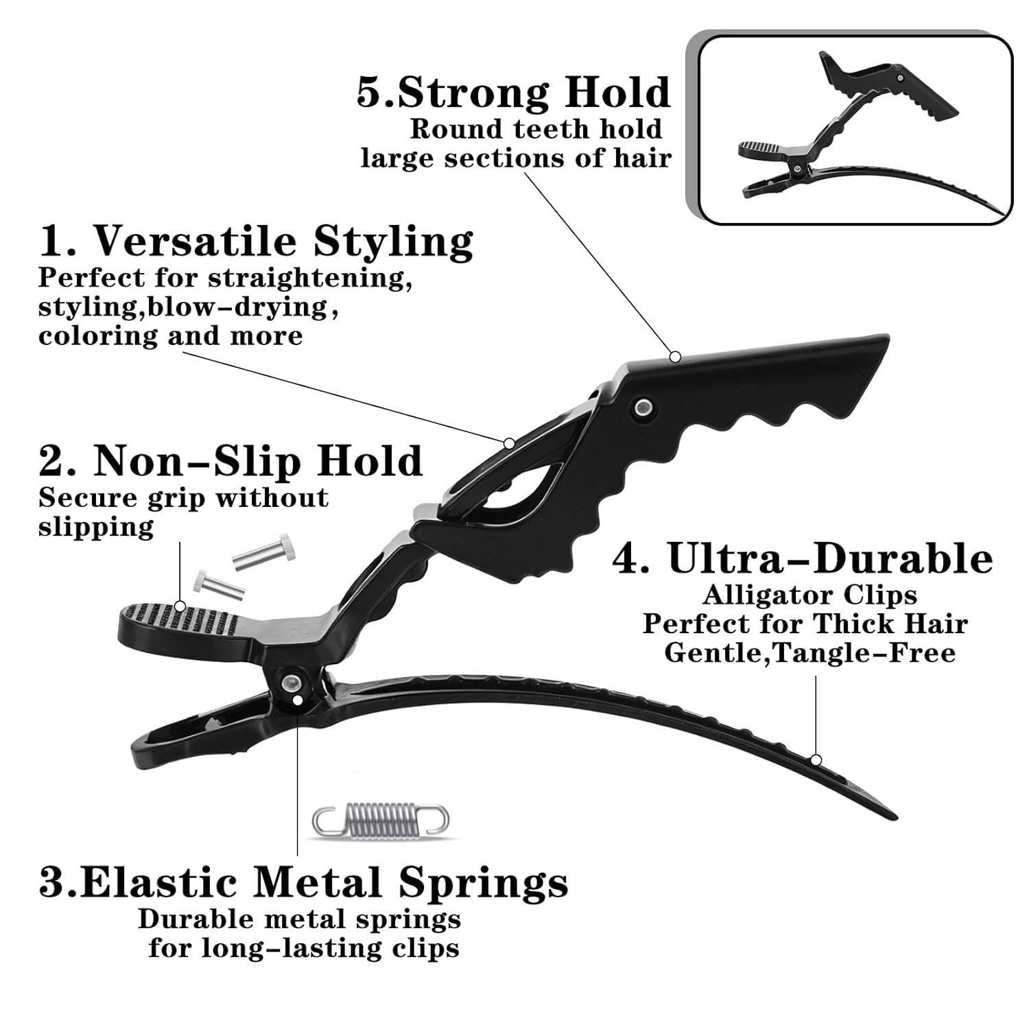 15Pcs Alligator Hair Clip for Styling Sectioning hair Cut for Thick Hair Professional Hair Salon Quality