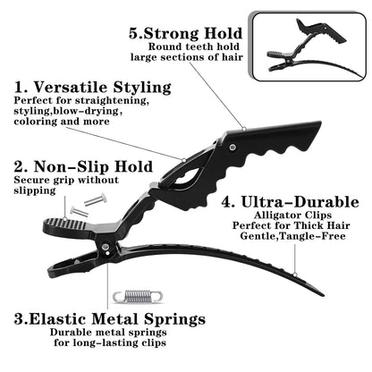 15Pcs Alligator Hair Clip for Styling Sectioning hair Cut for Thick Hair Professional Hair Salon Quality