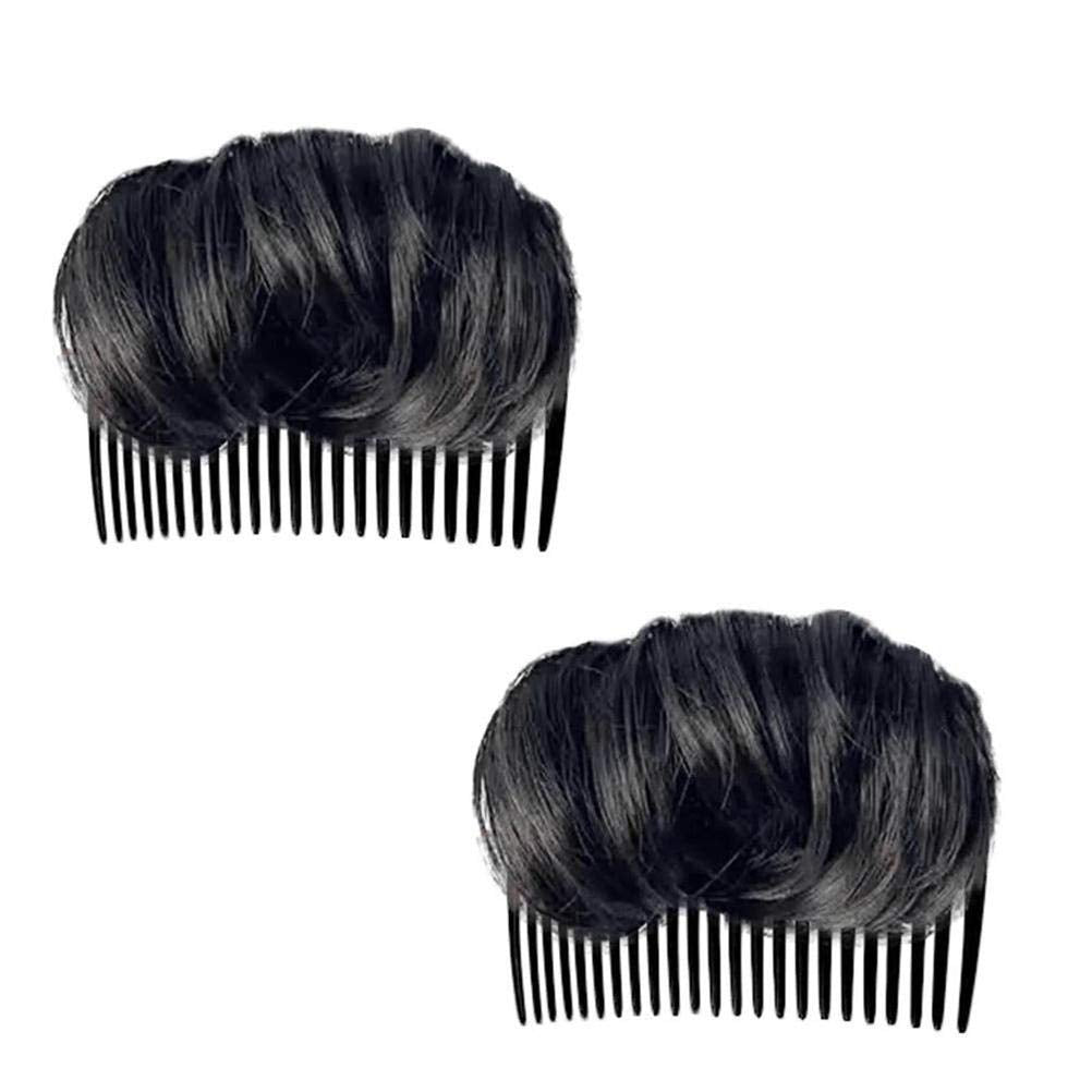 1Pc Volume up Hair Base,  Hairstyle Clip Bun Maker, Volume Insert Hair Bump up Tool for Short Long Hair DIY (Black)