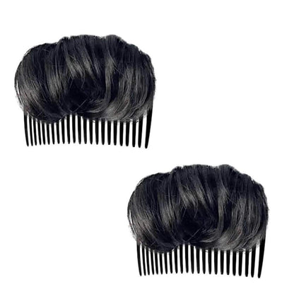 1Pc Volume up Hair Base,  Hairstyle Clip Bun Maker, Volume Insert Hair Bump up Tool for Short Long Hair DIY (Black)