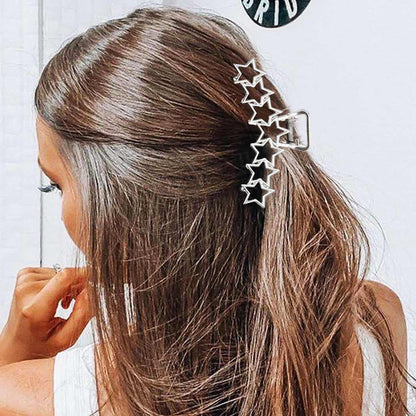 Metal Hair Claw Clips Gold Star Hair Clip Claw Large Nonslip (Pack of 2)