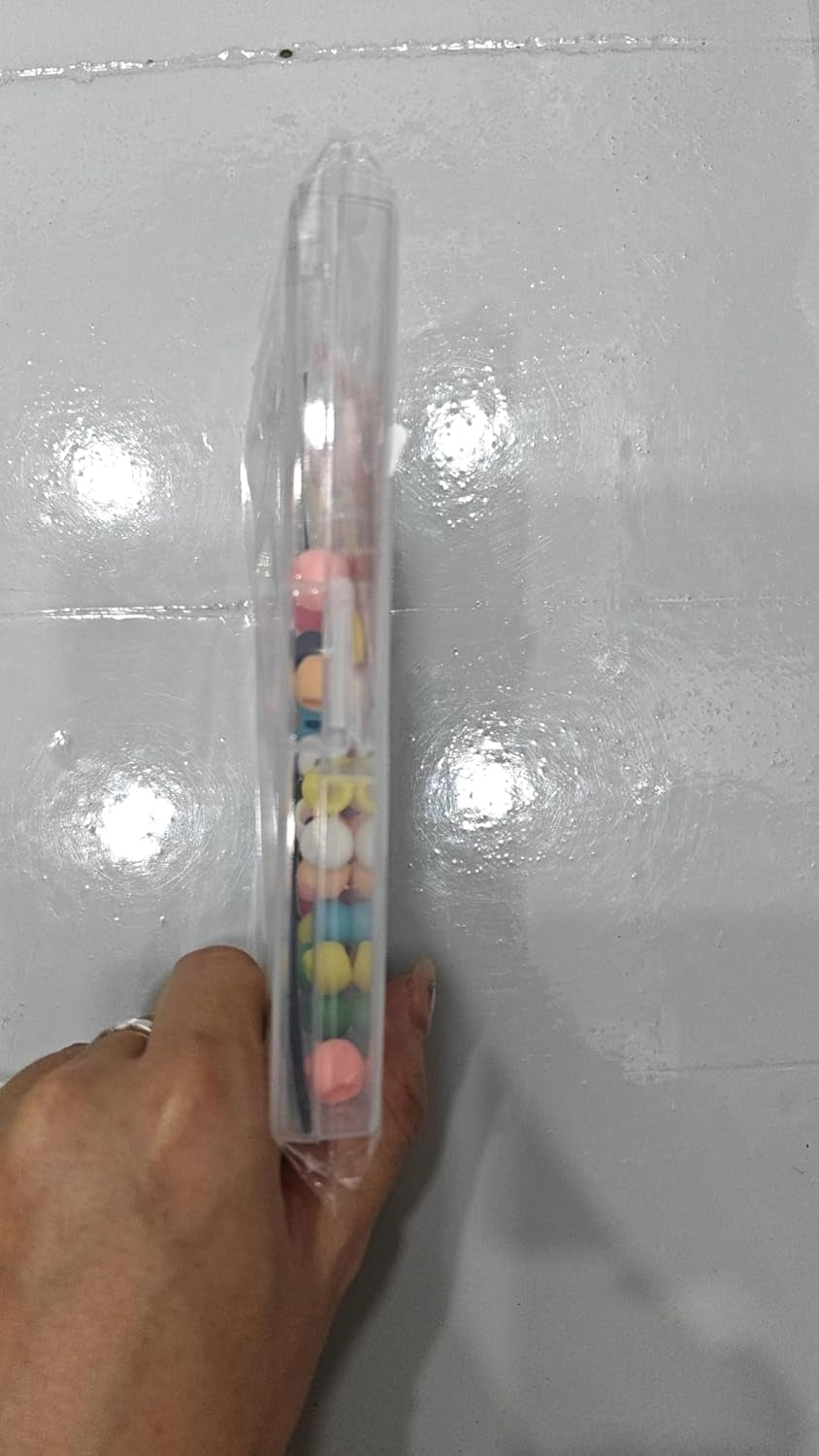50Pcs Girls  & Girls Hair Beads, Silicone Decors with Colorful Rubber Bands, Threader and Plastic Box - Pony Beads 