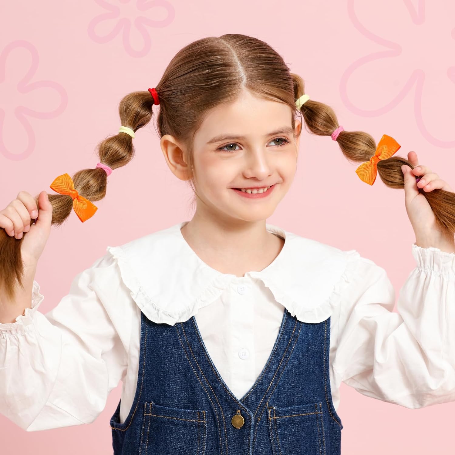 Hair Accessories Set: 300 Elastic Rubber Bands, 150 Small Hair Ties for Toddlers and teens, 100 Bands for Thin Hair, 20 Baby Hair Bows