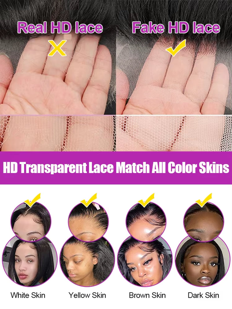 Curly 13X4 Lace Frontal Wig Human Hair for Women 300% Density 40 46 Inch Deep Wave 13X6 HD Lace Front Human Hair Wig Loose Water 