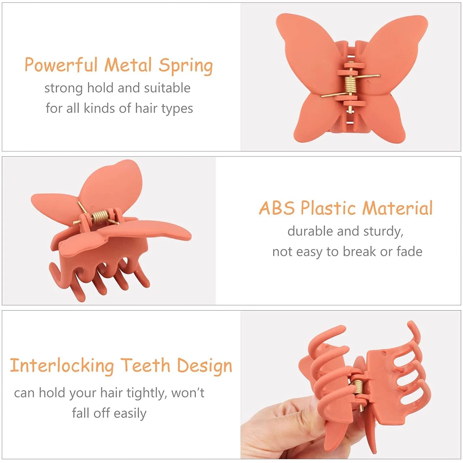 4 PCS Butterfly Hair Claw Clip, 2.7 Inch Butterfly 