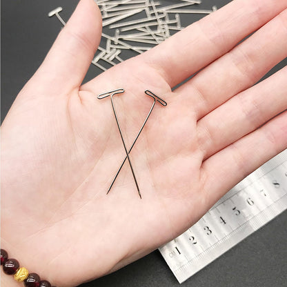 150 Pcs T Pins, Sewing Pins for Blocking Knitting, Modelling, Wig Making and Crafts, Straight Pins T-Pins Stainless Steel Nickel Plated with Storage Box (1.5 Inch，2 Inch)