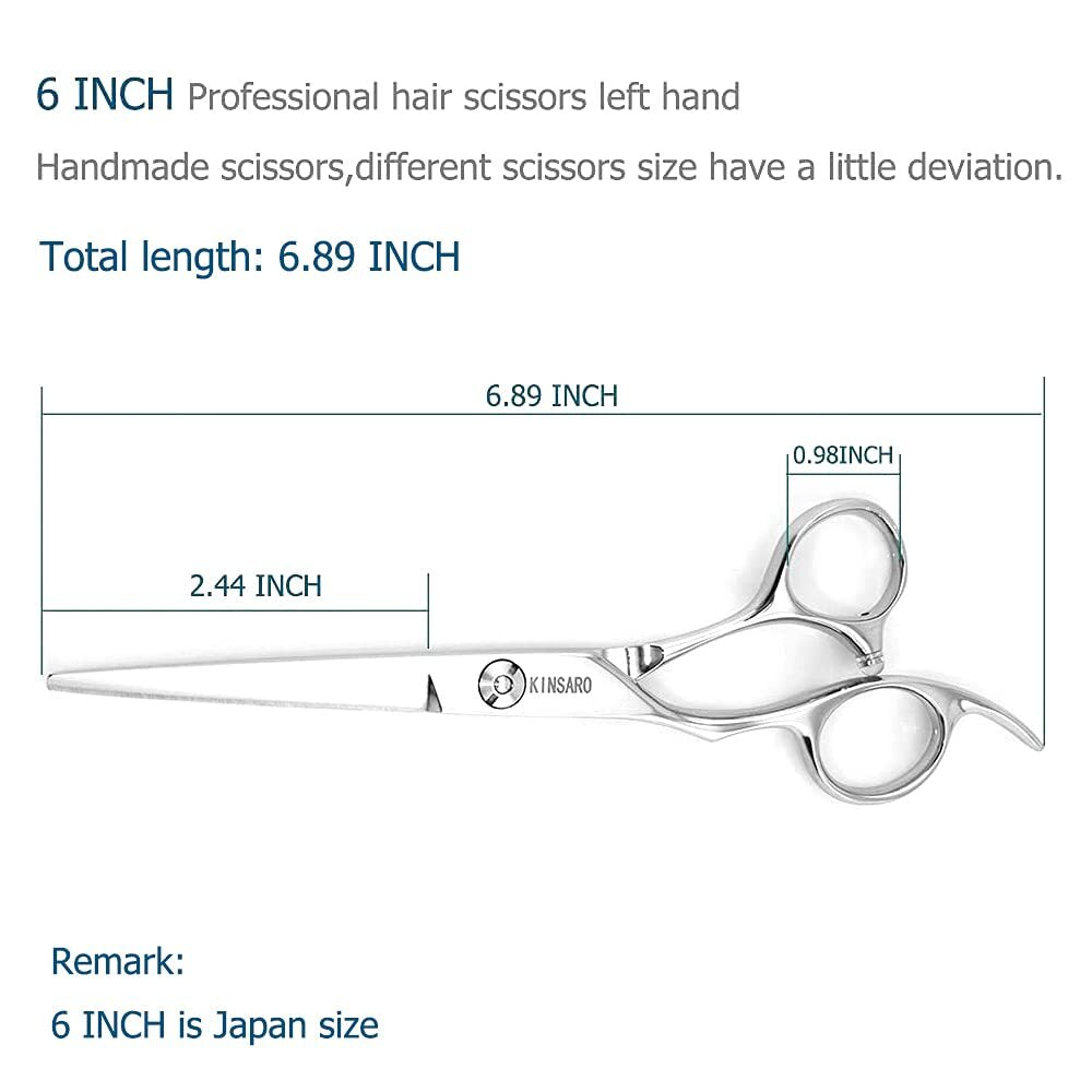 Hair Shears Left Hand Hair Cutting 6 Inch Scissors 
