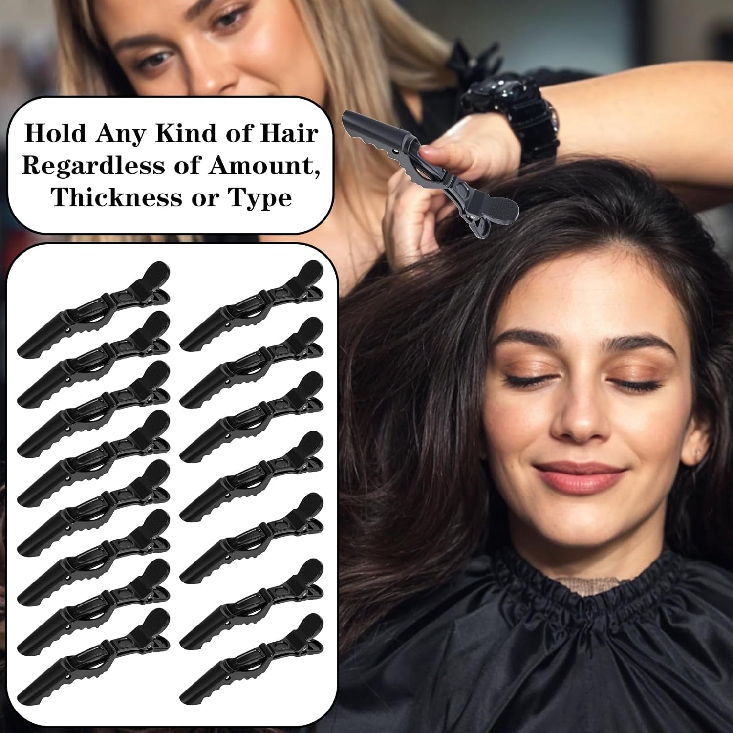 15Pcs Alligator Hair Clip for Styling Sectioning hair Cut for Thick Hair Professional Hair Salon Quality