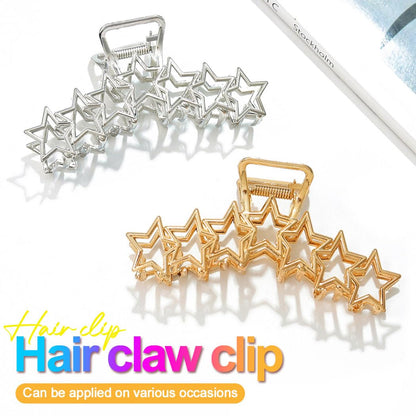 Metal Hair Claw Clips Gold Star Hair Clip Claw Large Nonslip (Pack of 2)