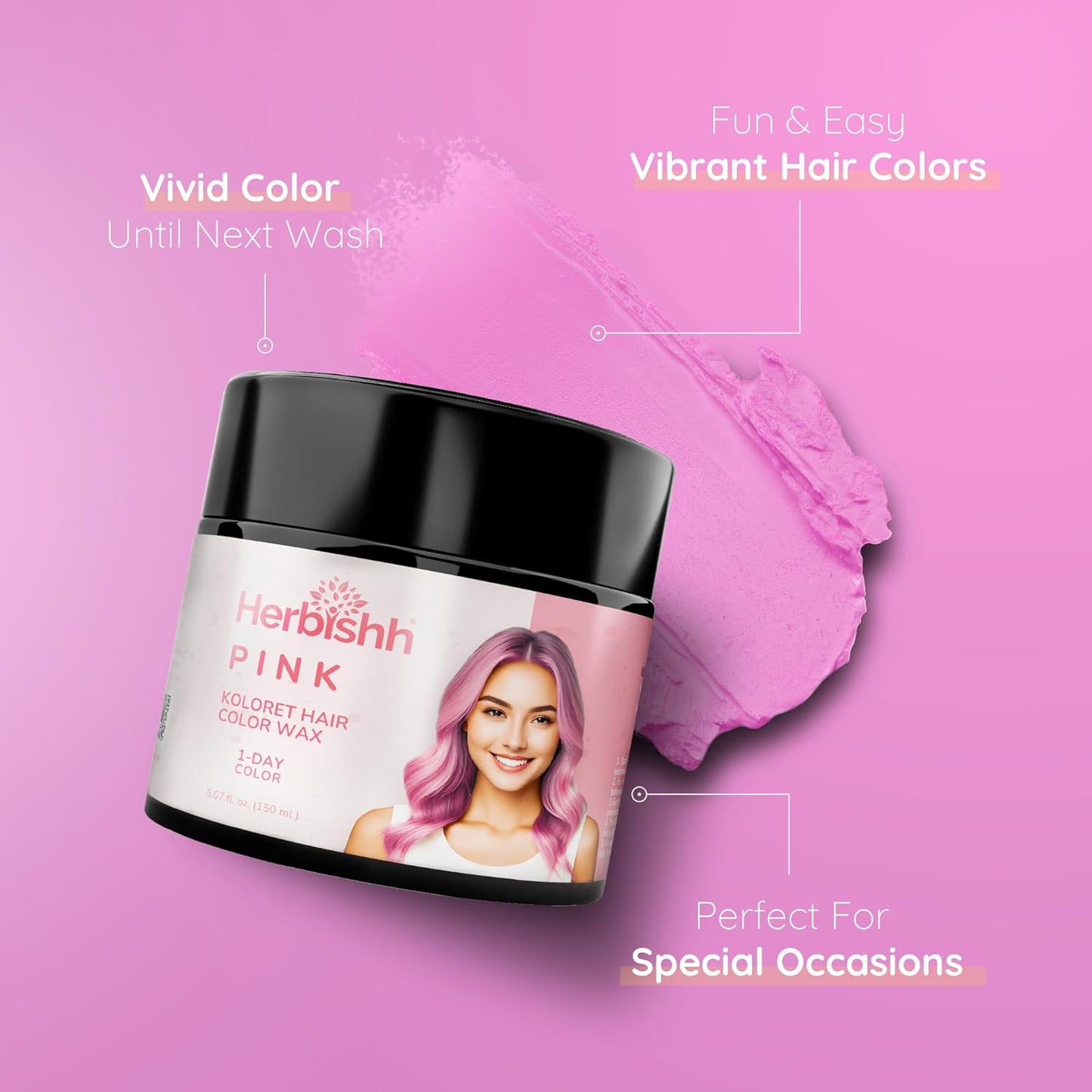 Temporary Hair Color Wax 150G (Pink)