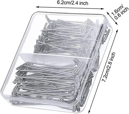 150 Pcs T Pins, Sewing Pins for Blocking Knitting, Modelling, Wig Making and Crafts, Straight Pins T-Pins Stainless Steel Nickel Plated with Storage Box (1.5 Inch，2 Inch)